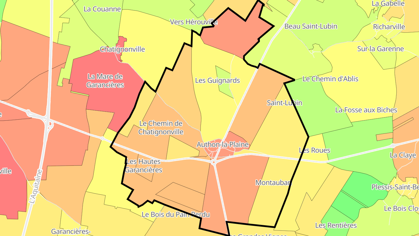 Carte des prix de l'immobilier Authon-la-Plaine