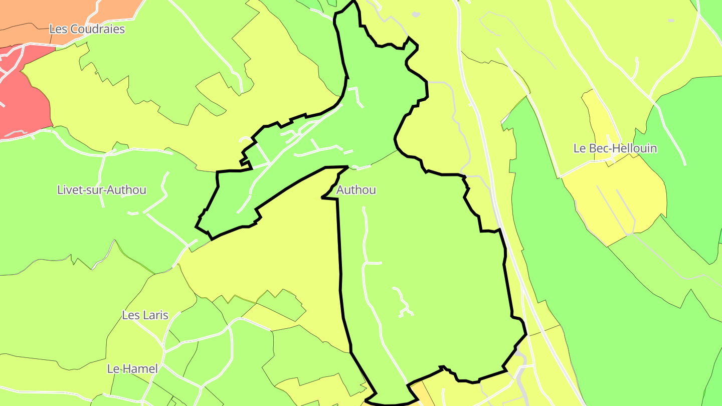 Carte des prix de l'immobilier Authou