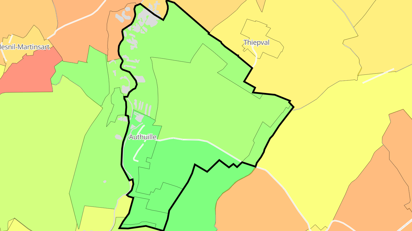 Carte des prix de l'immobilier Authuille