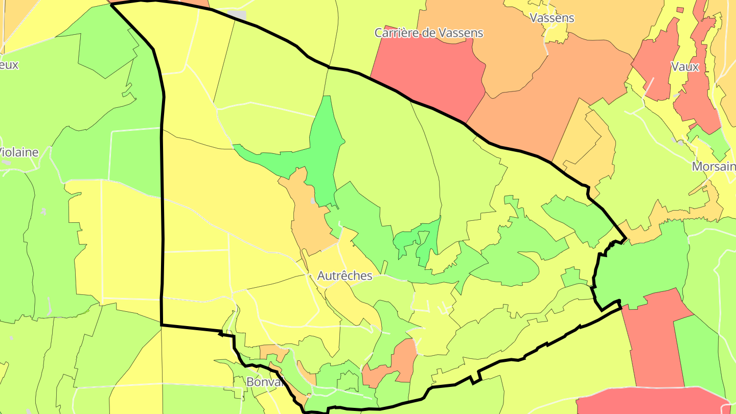 Carte des prix de l'immobilier Autrêches