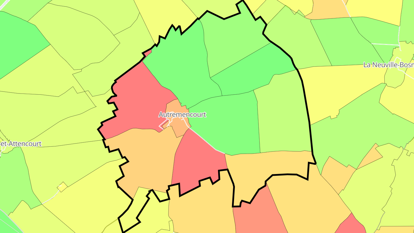 Carte des prix de l'immobilier Autremencourt