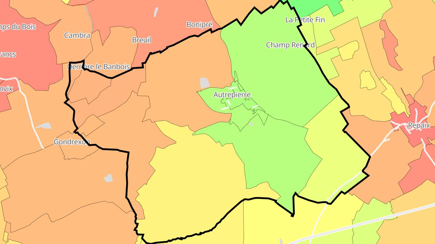 Carte des prix de l'immobilier Autrepierre