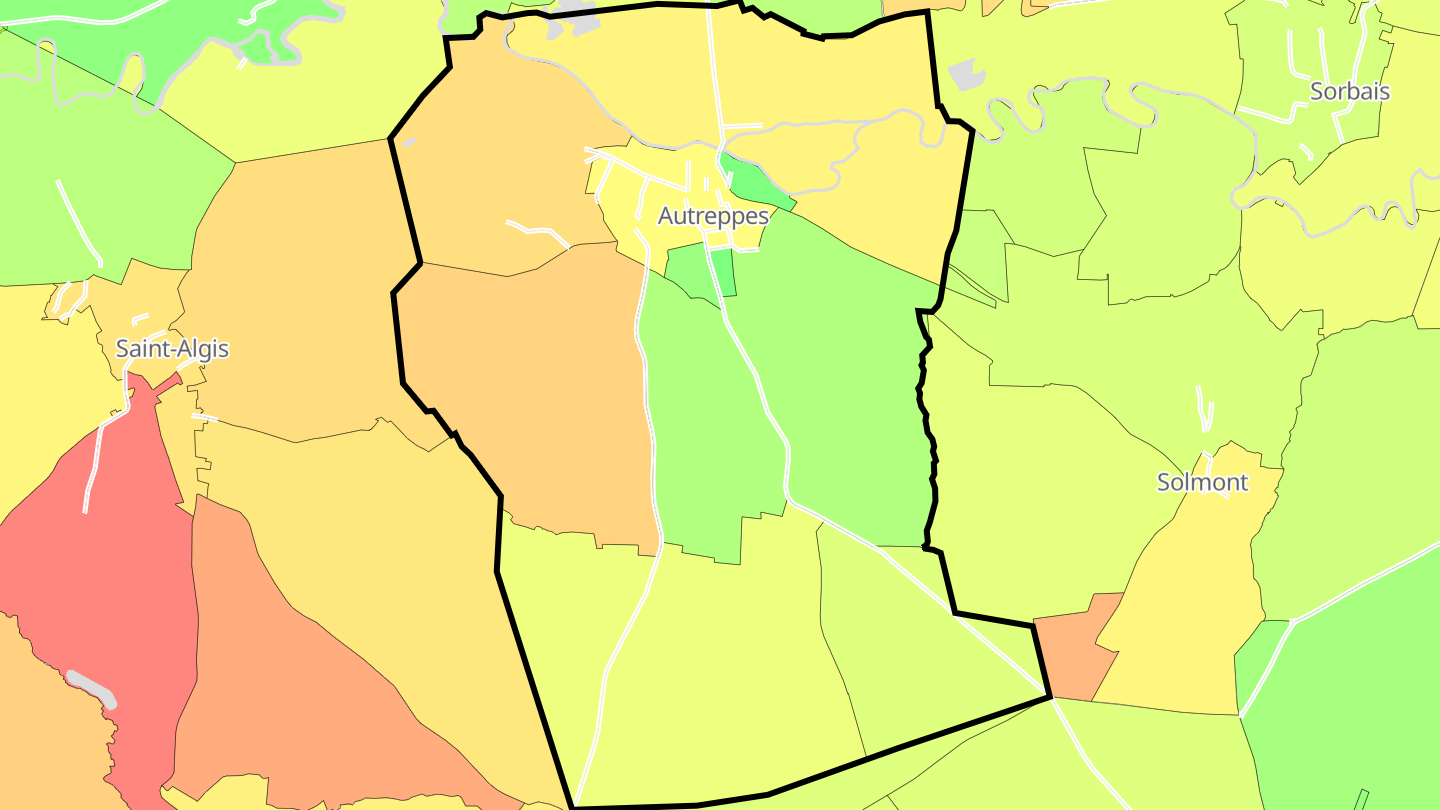 Carte des prix de l'immobilier Autreppes