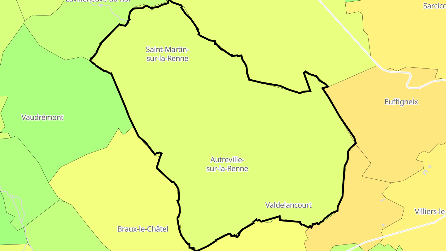 Carte des prix de l'immobilier Autreville-sur-la-Renne
