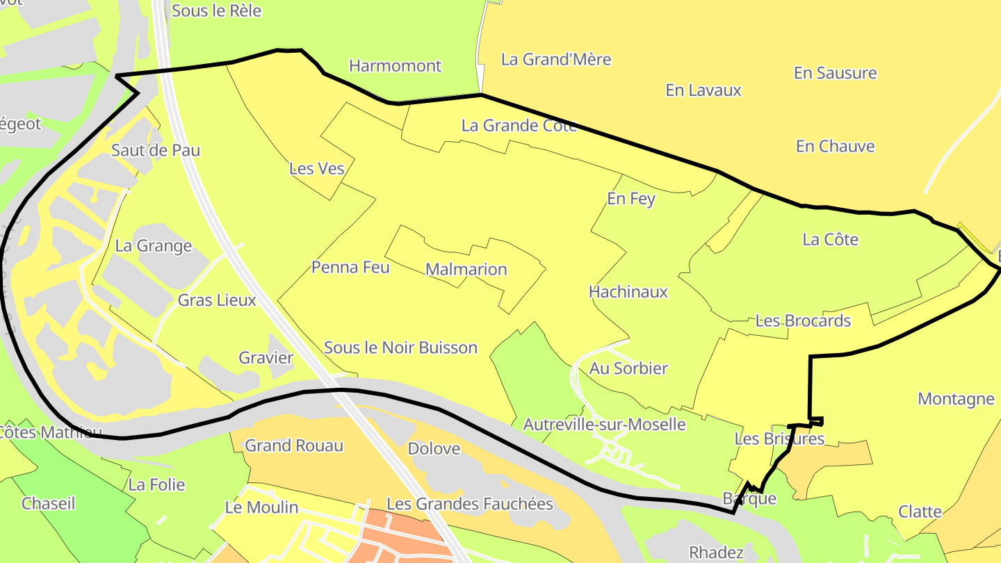 Carte des prix de l'immobilier Autreville-sur-Moselle