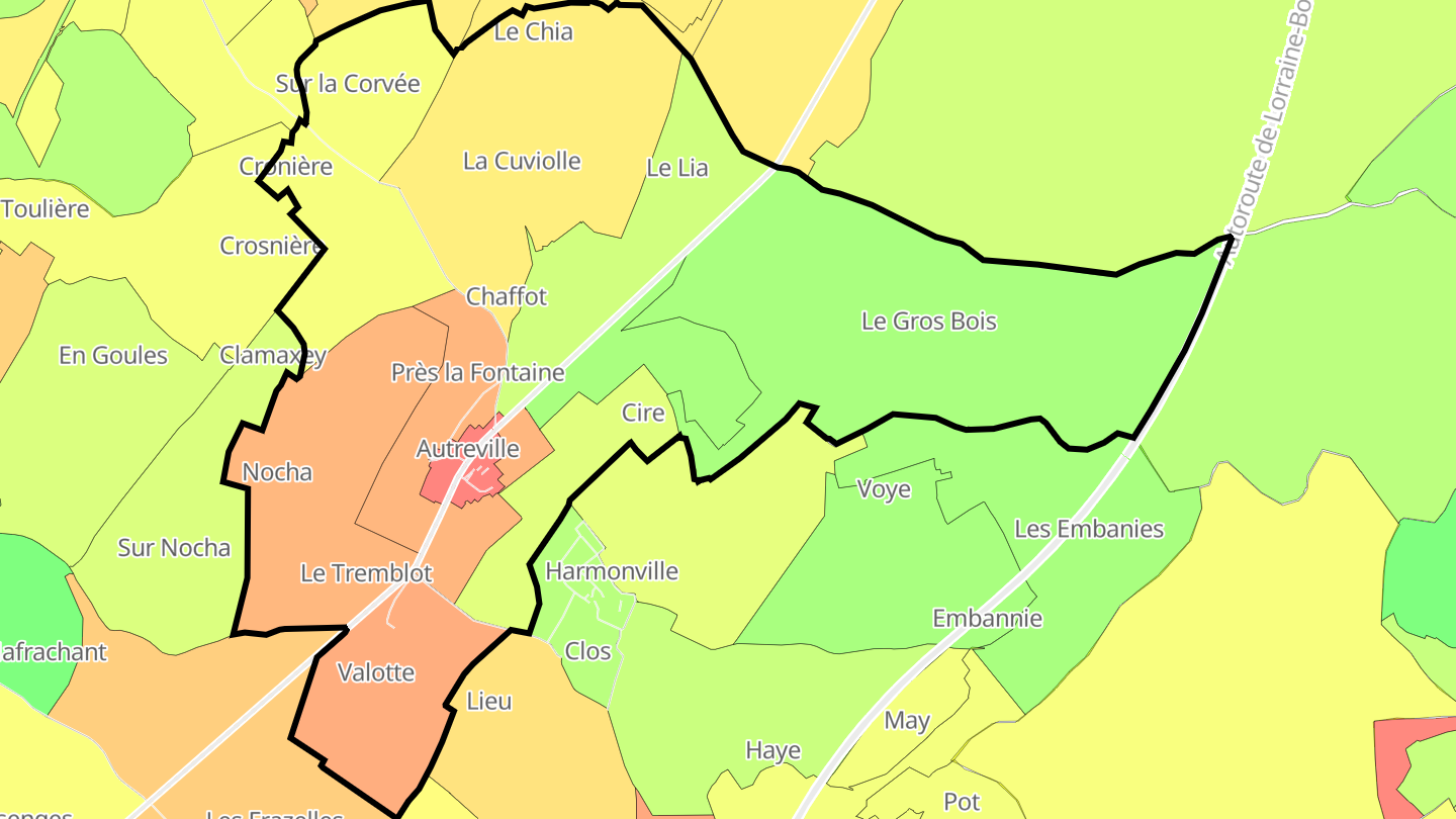 Carte des prix de l'immobilier Autreville