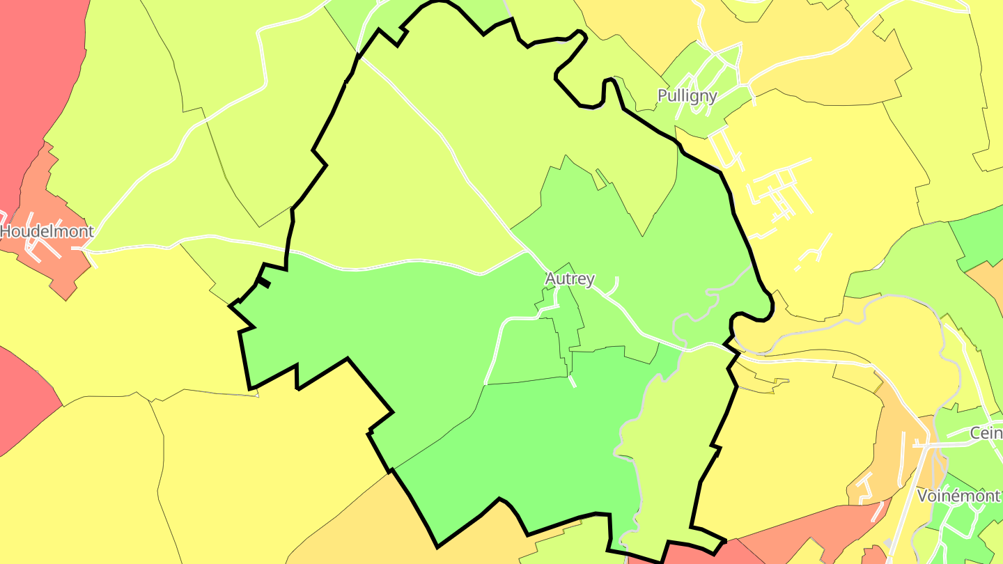 Carte des prix de l'immobilier Autrey