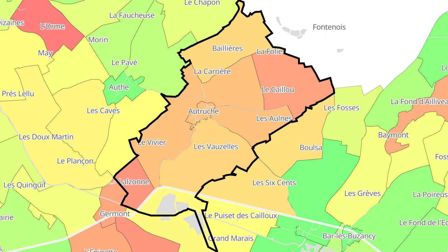 Carte des prix de l'immobilier Autruche
