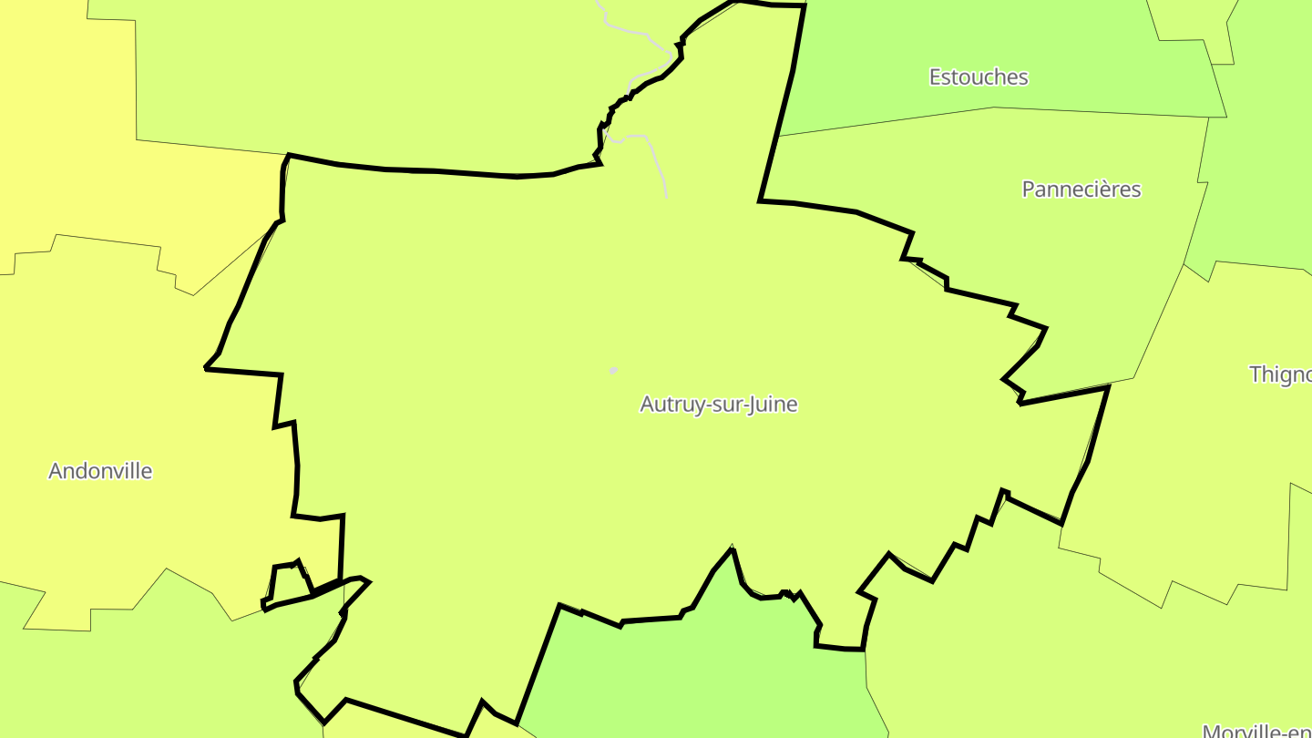 Carte des prix de l'immobilier Autruy-sur-Juine