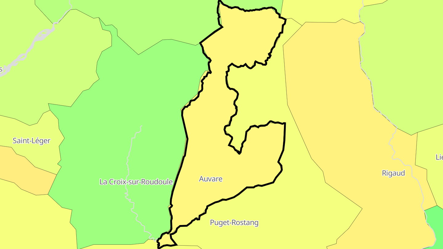 Carte des prix de l'immobilier Auvare