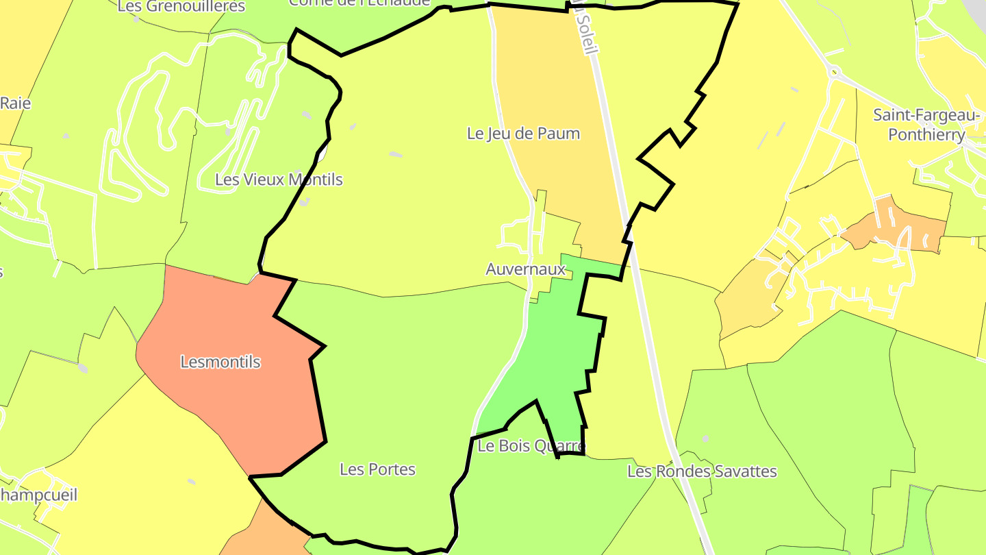 Carte des prix de l'immobilier Auvernaux