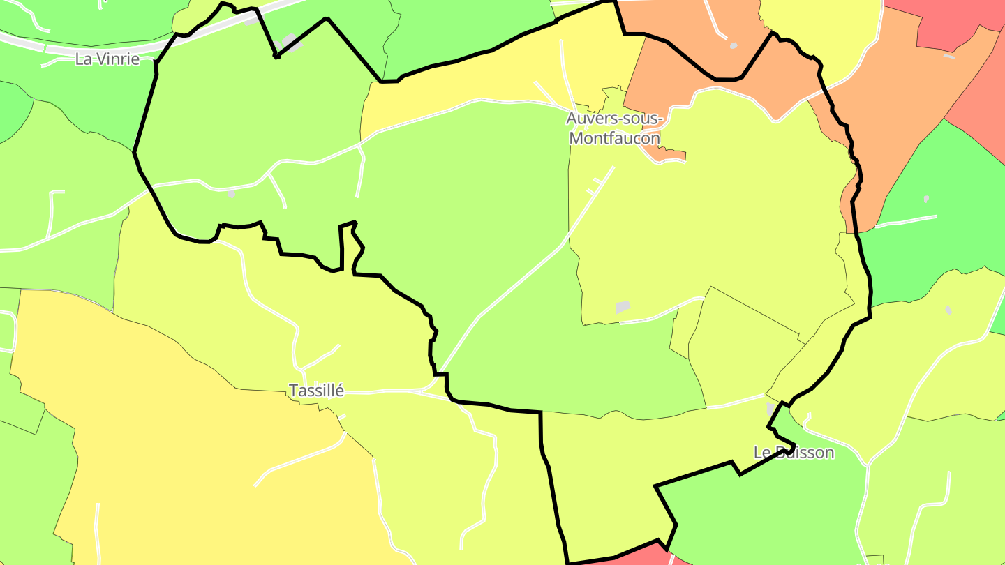 Carte des prix de l'immobilier Auvers-sous-Montfaucon