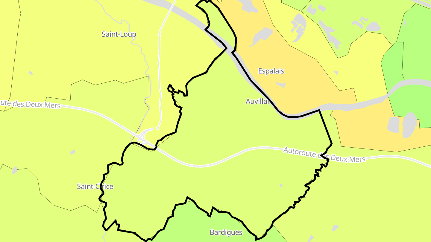 Carte des prix de l'immobilier Auvillar