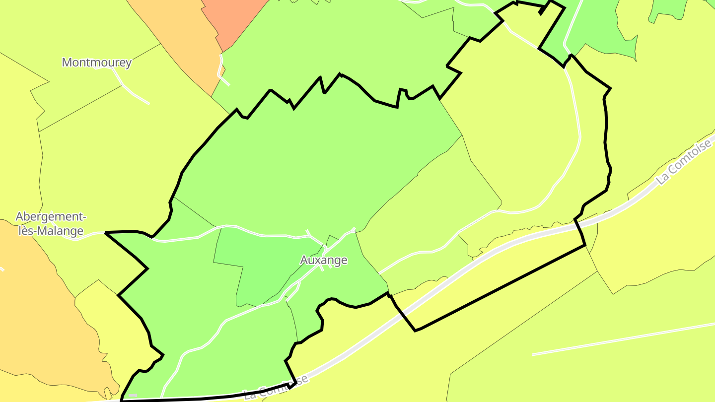 Carte des prix de l'immobilier Auxange