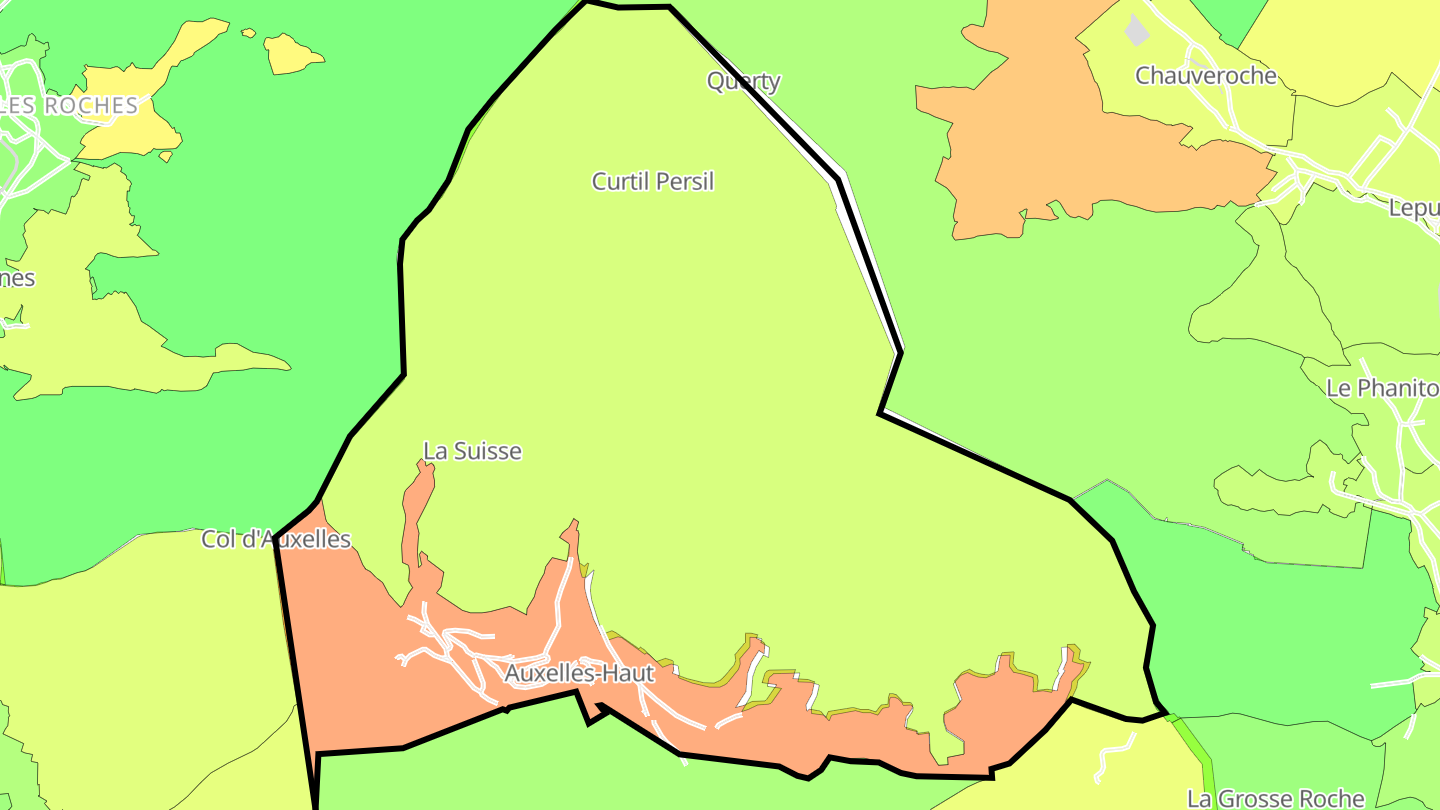 Carte des prix de l'immobilier Auxelles-Haut
