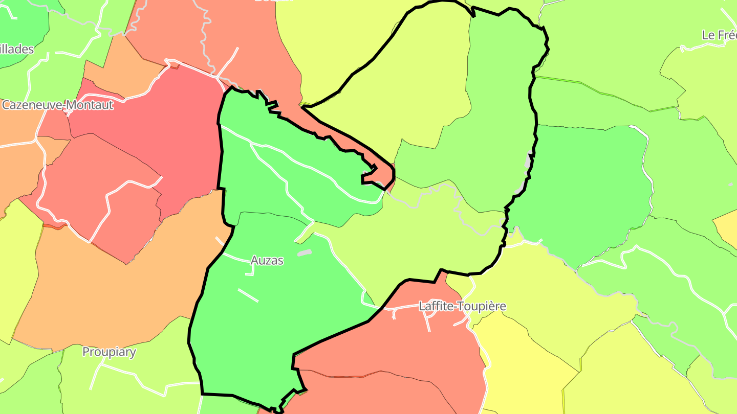 Carte des prix de l'immobilier Auzas