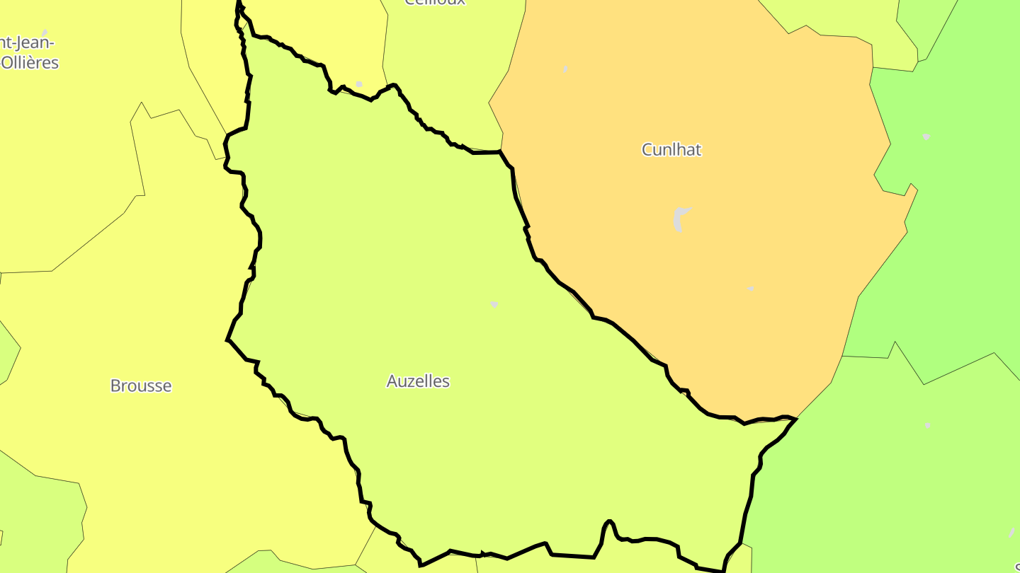 Carte des prix de l'immobilier Auzelles