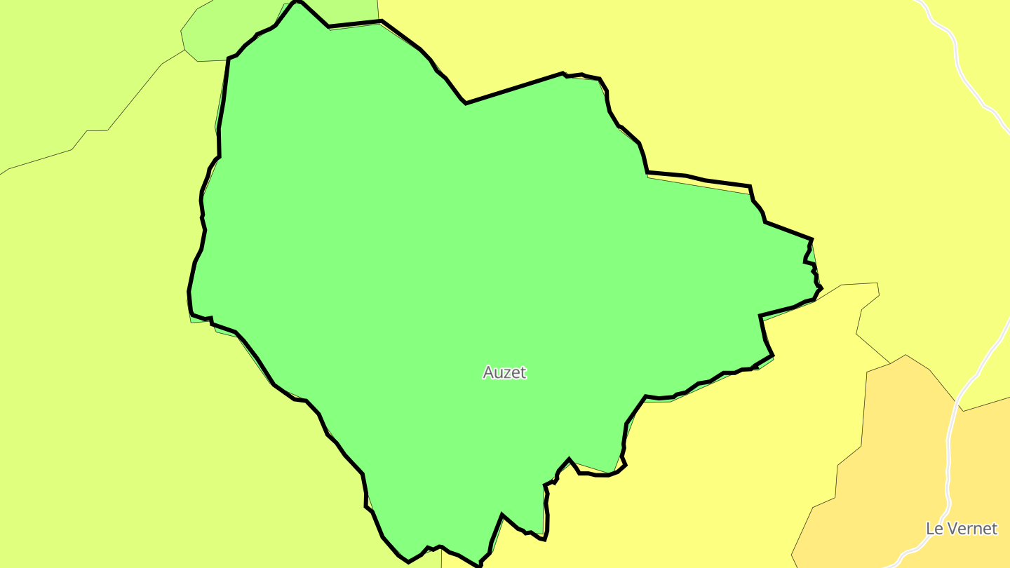 Carte des prix de l'immobilier Auzet