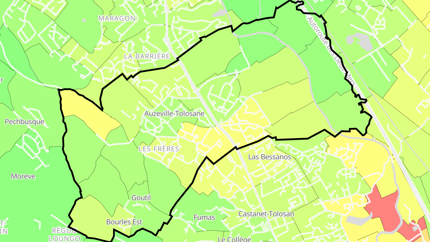 Carte des prix de l'immobilier Auzeville-Tolosane