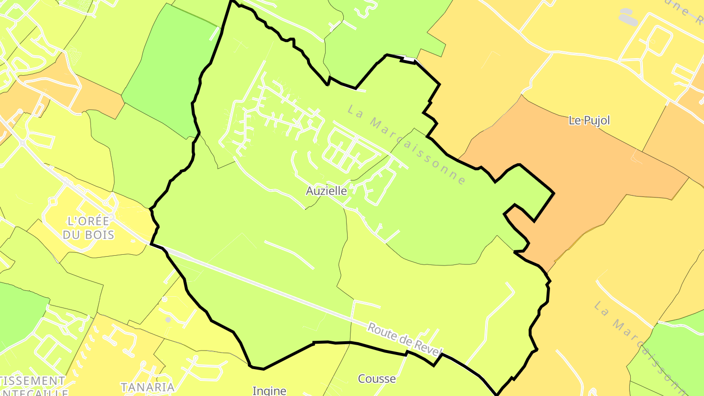 Carte des prix de l'immobilier Auzielle
