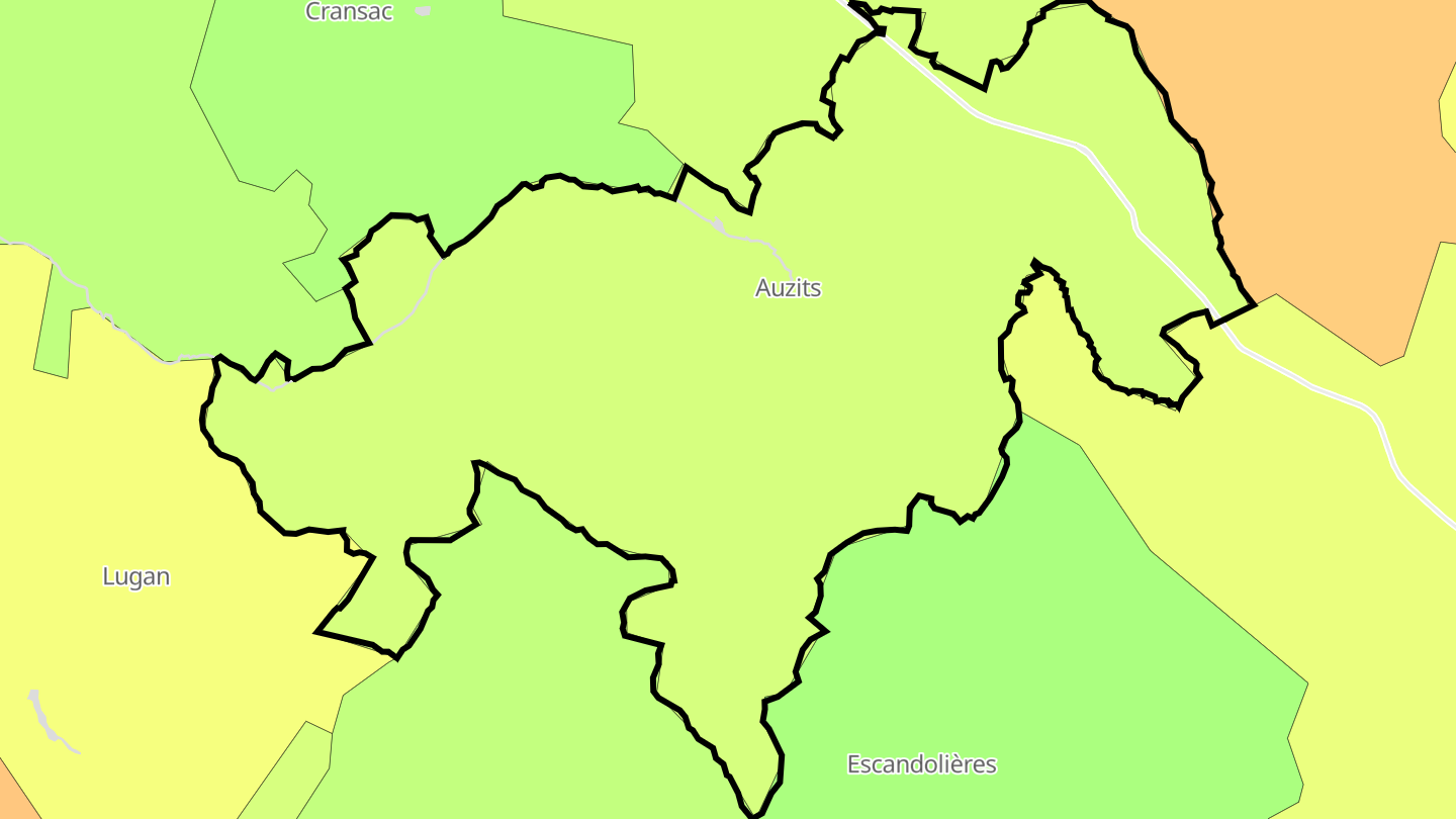 Carte des prix de l'immobilier Auzits