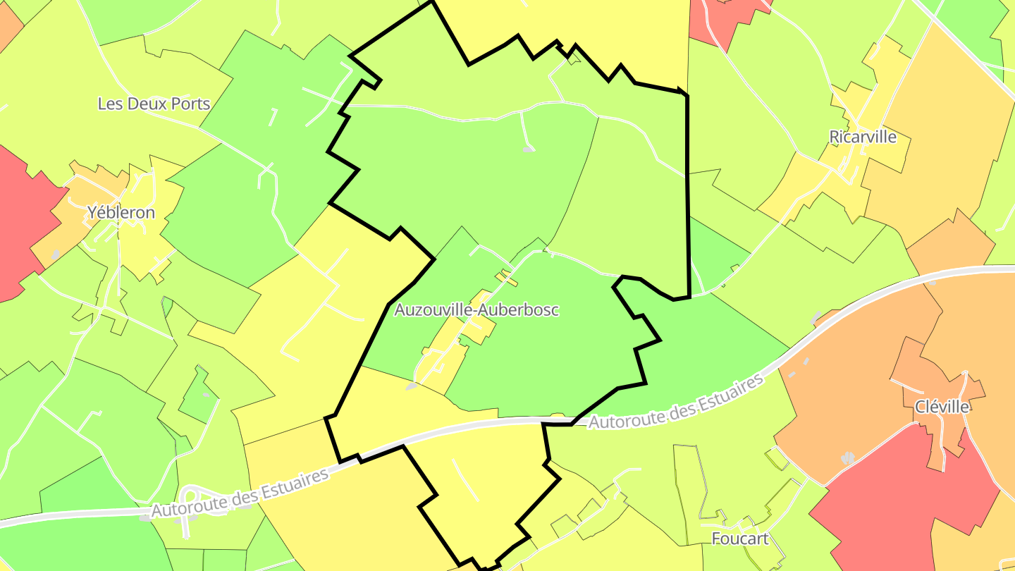 Carte des prix de l'immobilier Auzouville-Auberbosc