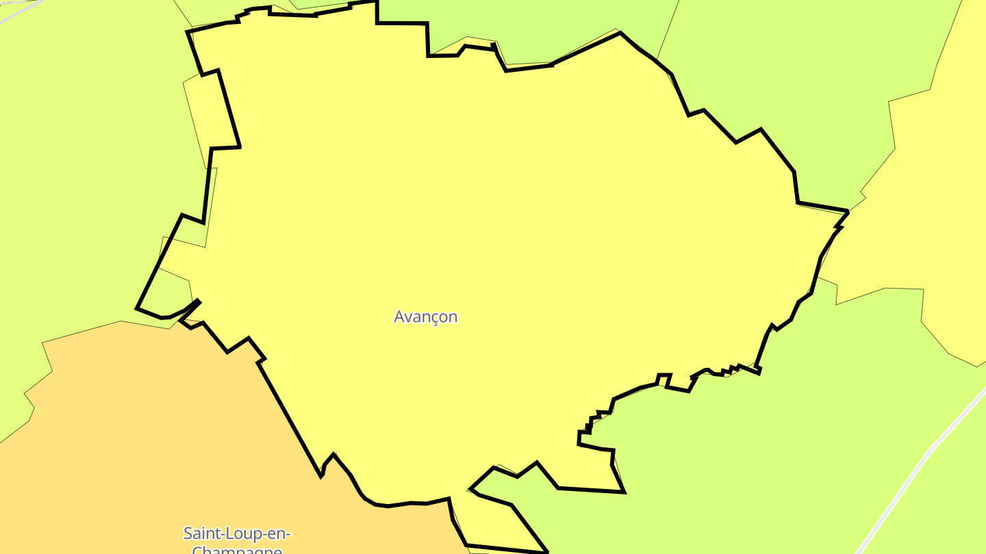 Carte des prix de l'immobilier Avançon