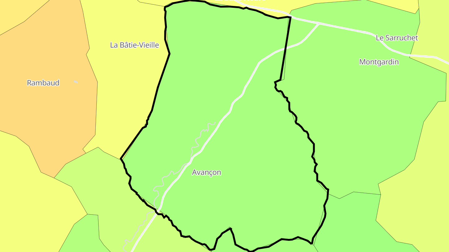 Carte des prix de l'immobilier Avançon