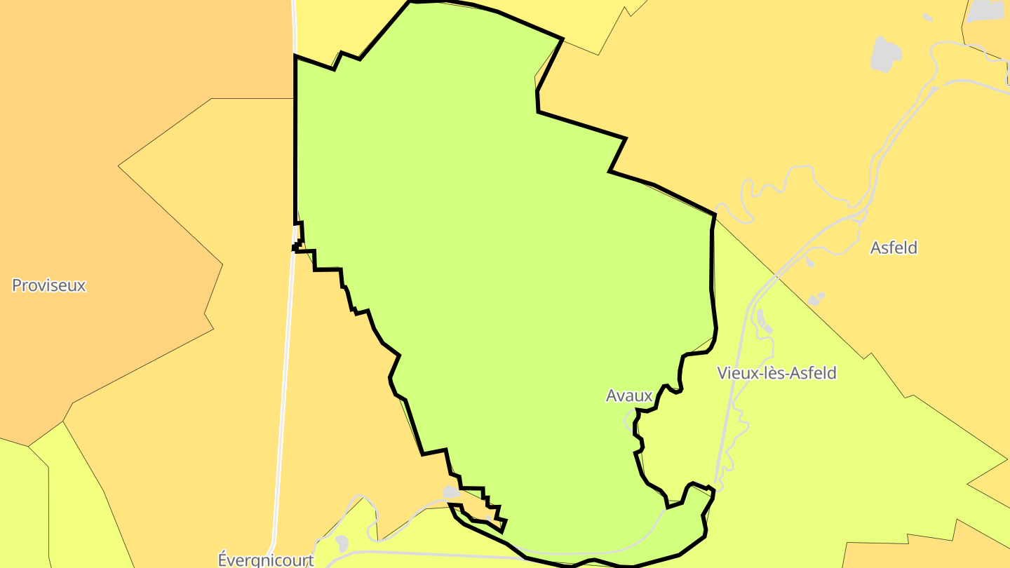 Carte des prix de l'immobilier Avaux