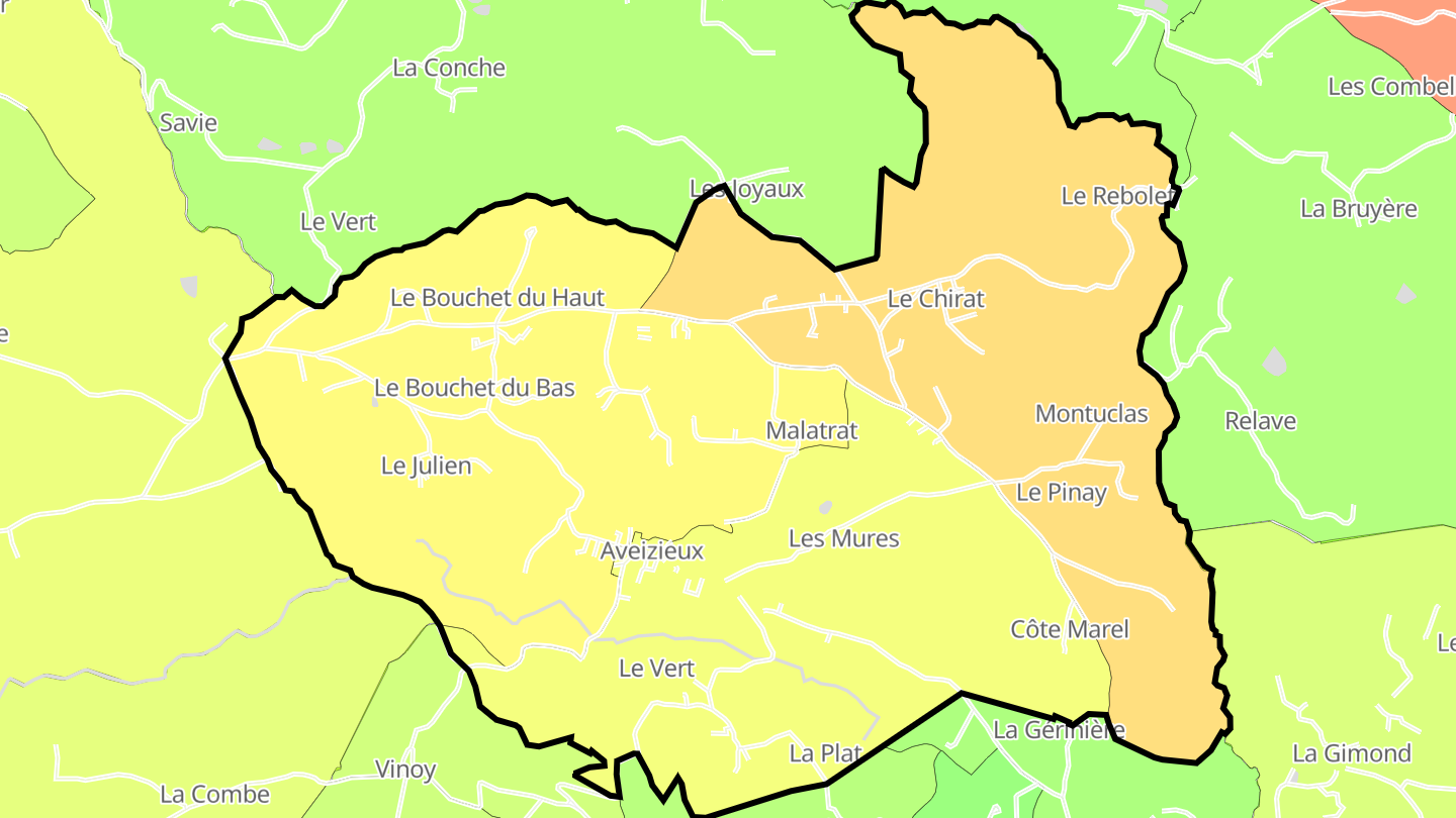 Carte des prix de l'immobilier Aveizieux