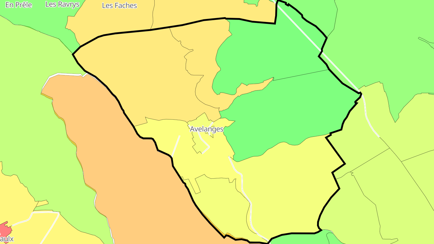 Carte des prix de l'immobilier Avelanges