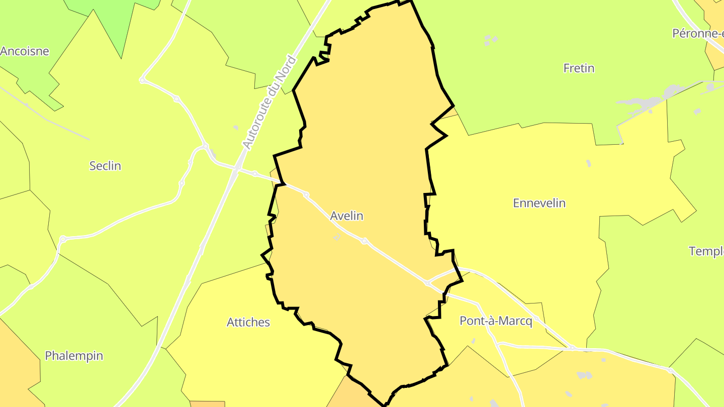 Carte des prix de l'immobilier Avelin