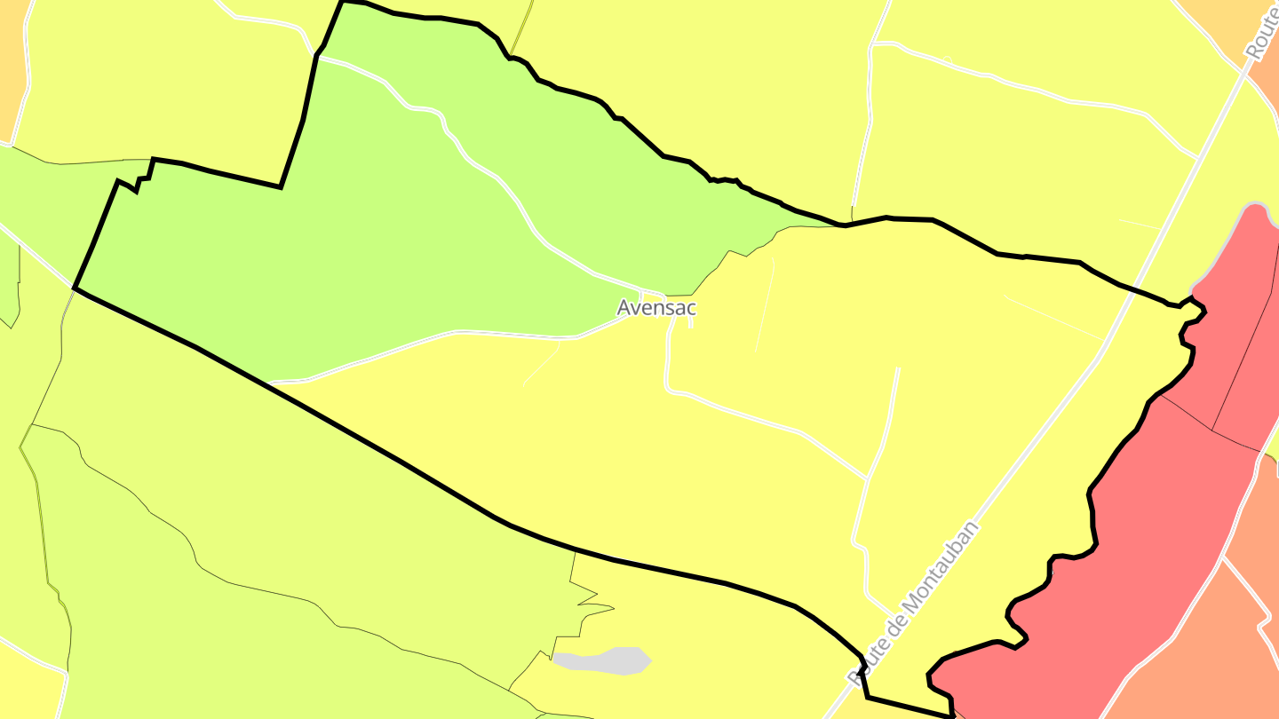 Carte des prix de l'immobilier Avensac