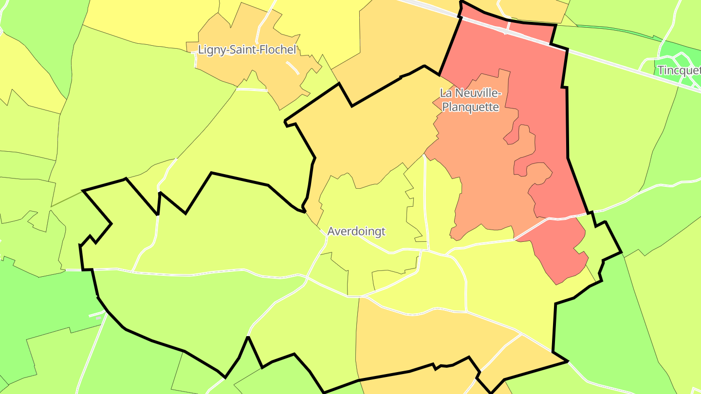 Carte des prix de l'immobilier Averdoingt