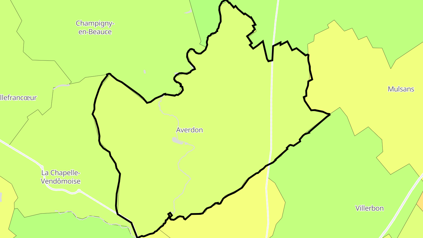 Carte des prix de l'immobilier Averdon