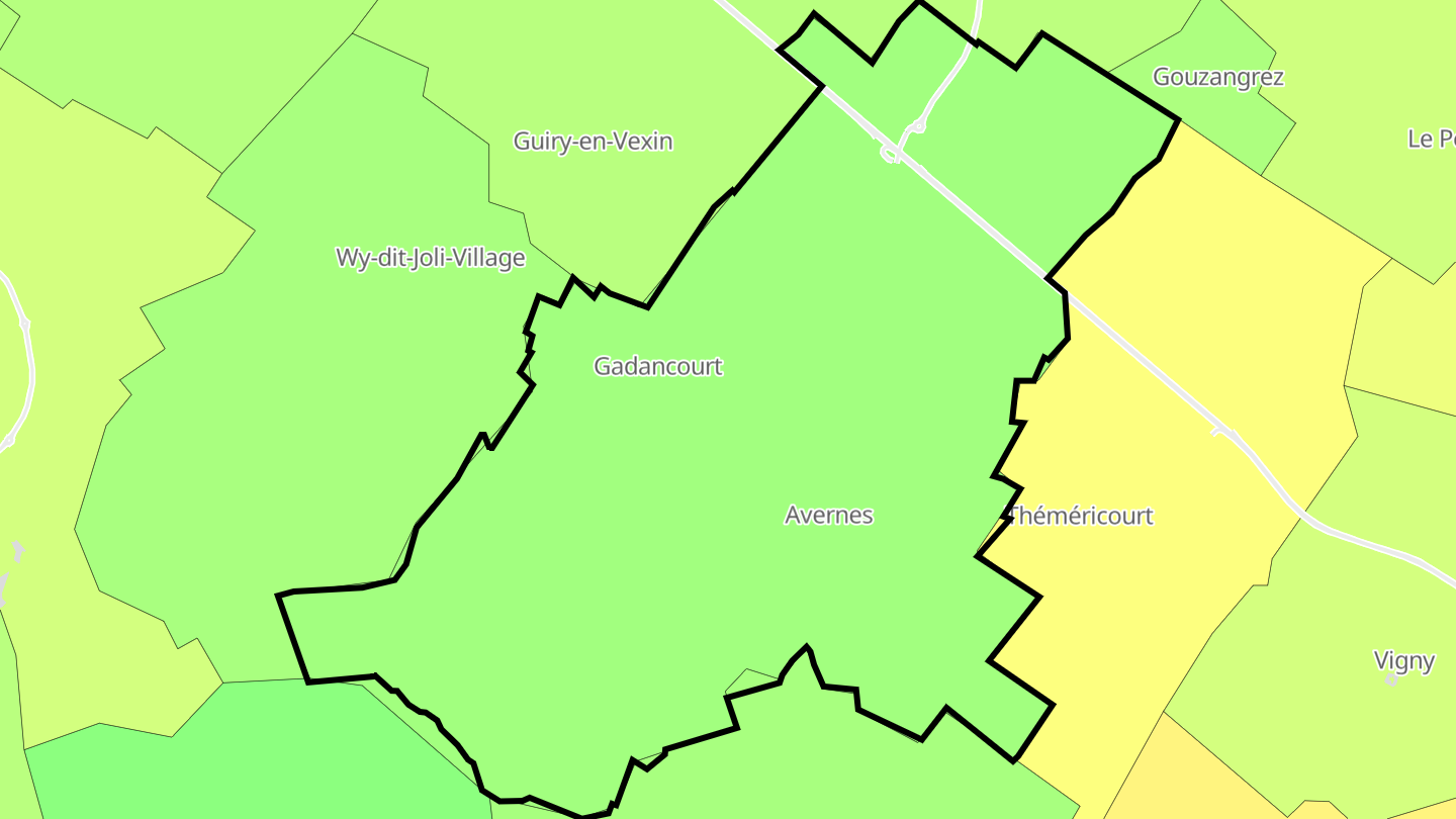 Carte des prix de l'immobilier Avernes
