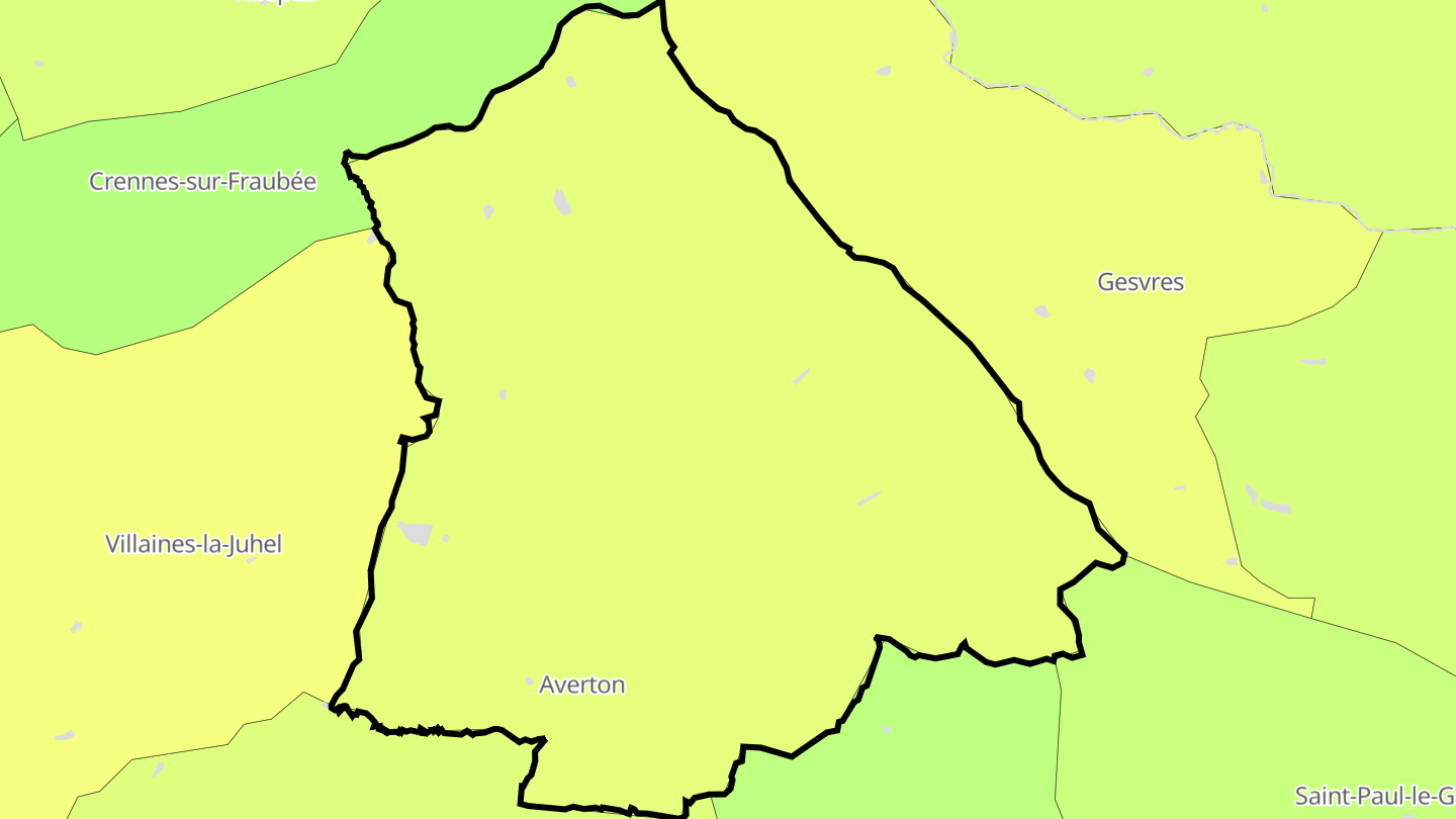 Carte des prix de l'immobilier Averton