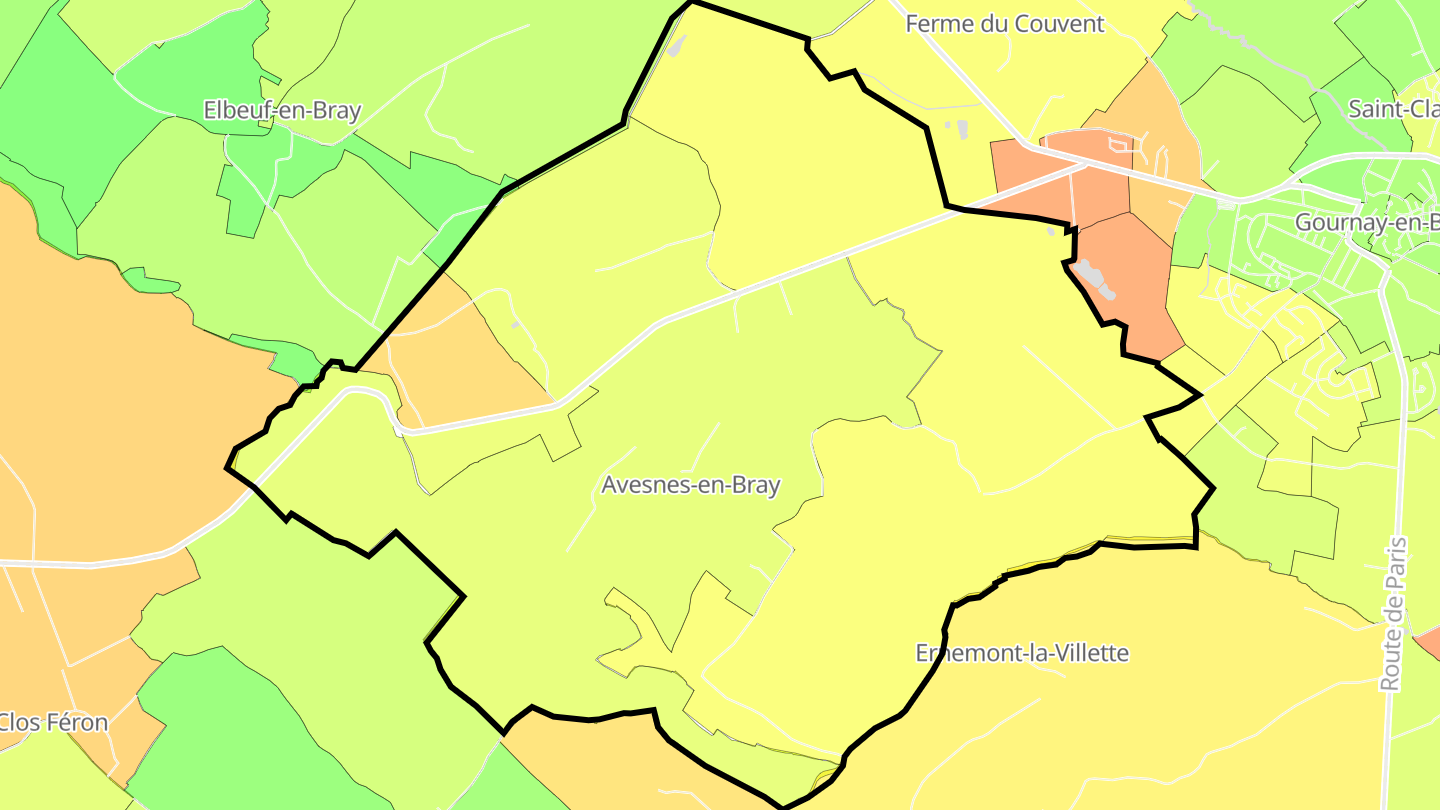 Carte des prix de l'immobilier Avesnes-en-Bray