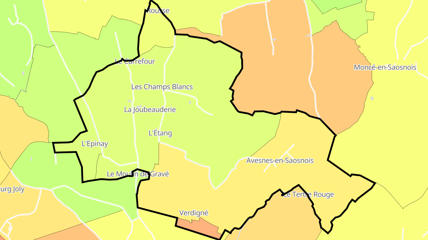 Carte des prix de l'immobilier Avesnes-en-Saosnois