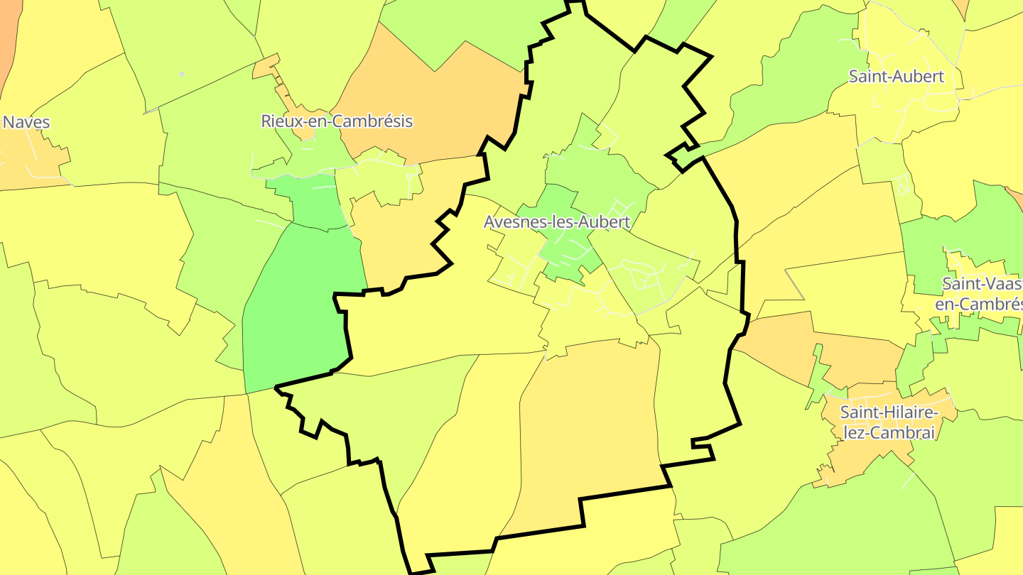 Carte des prix de l'immobilier Avesnes-les-Aubert
