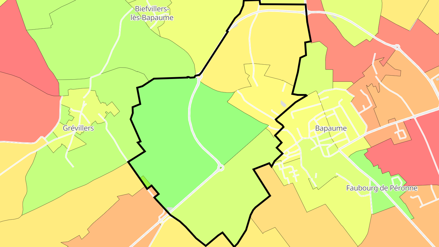 Carte des prix de l'immobilier Avesnes-lès-Bapaume