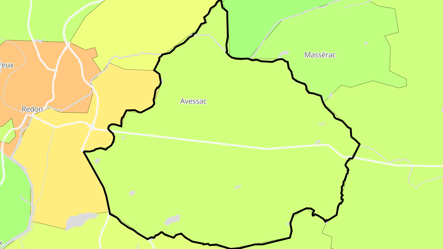 Carte des prix de l'immobilier Avessac
