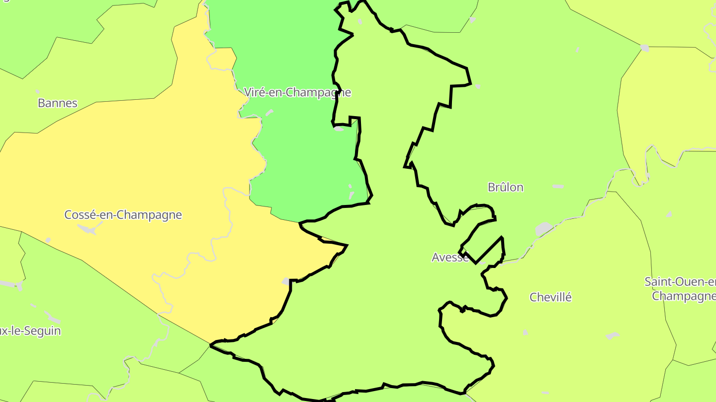 Carte des prix de l'immobilier Avessé