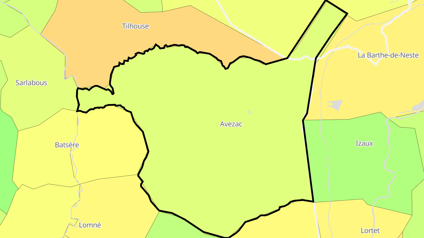 Carte des prix de l'immobilier Avezac-Prat-Lahitte