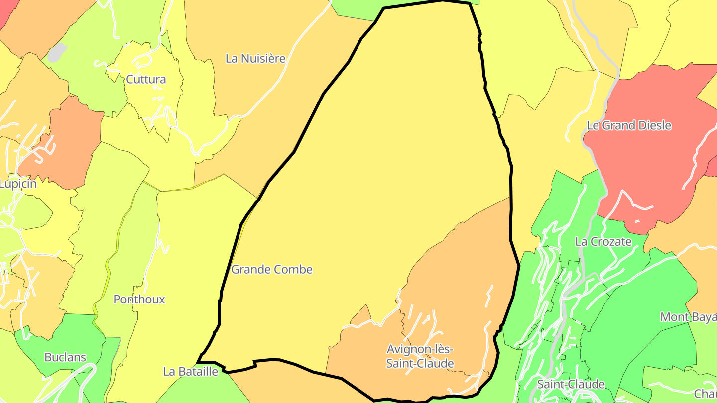 Carte des prix de l'immobilier Avignon-lès-Saint-Claude