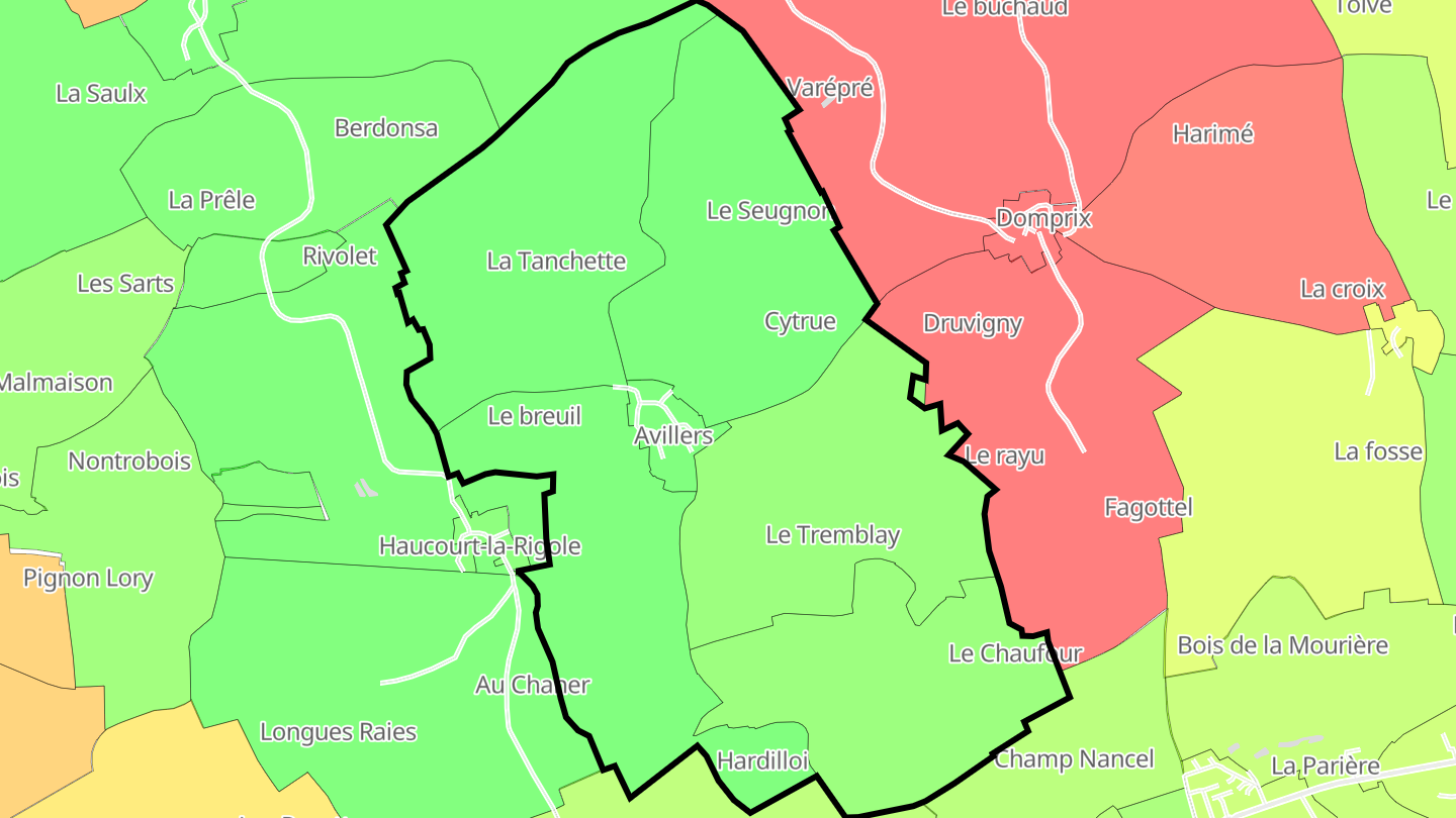 Carte des prix de l'immobilier Avillers