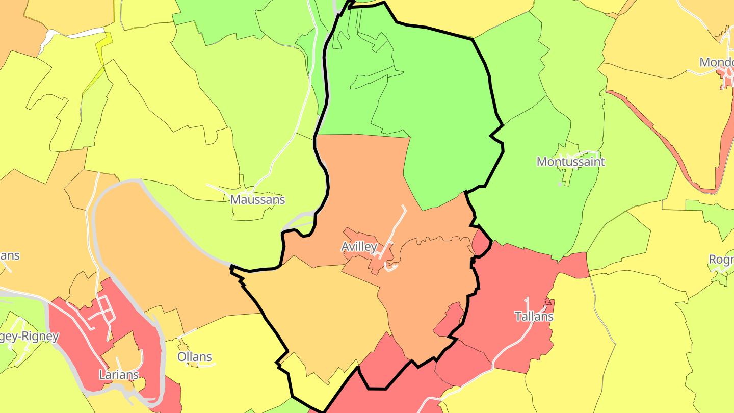 Carte des prix de l'immobilier Avilley
