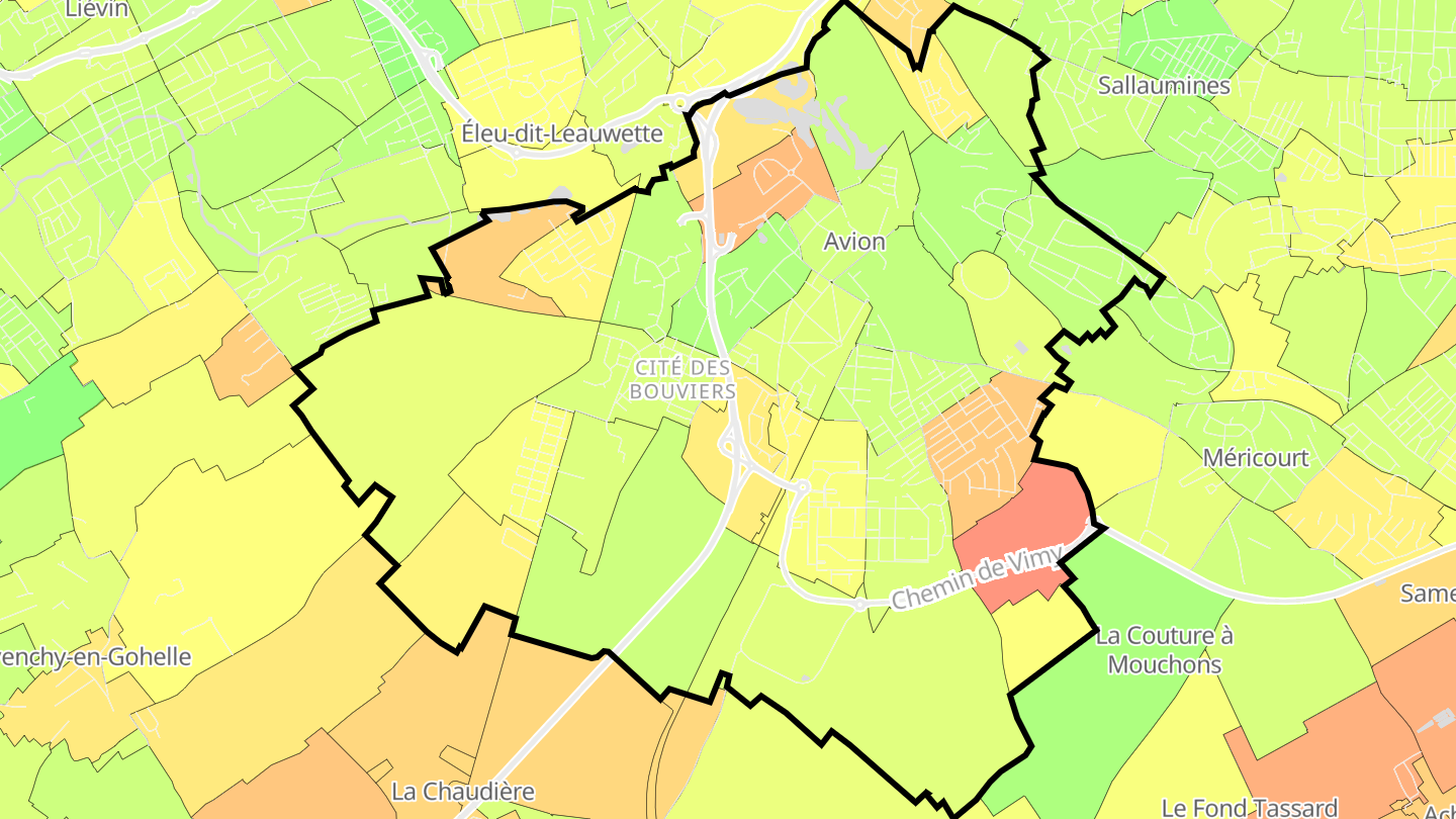 Carte des prix de l'immobilier Avion