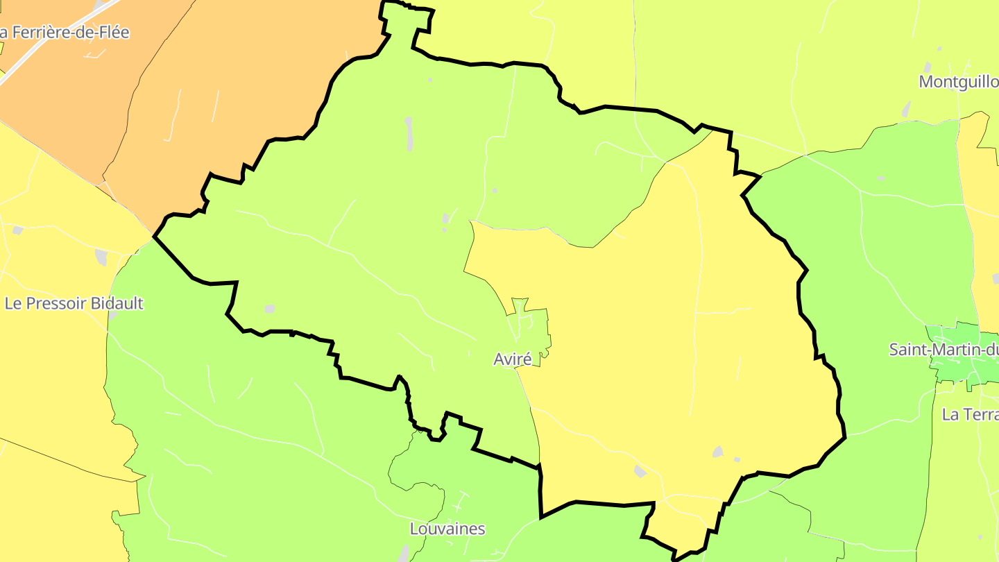 Carte des prix de l'immobilier Aviré