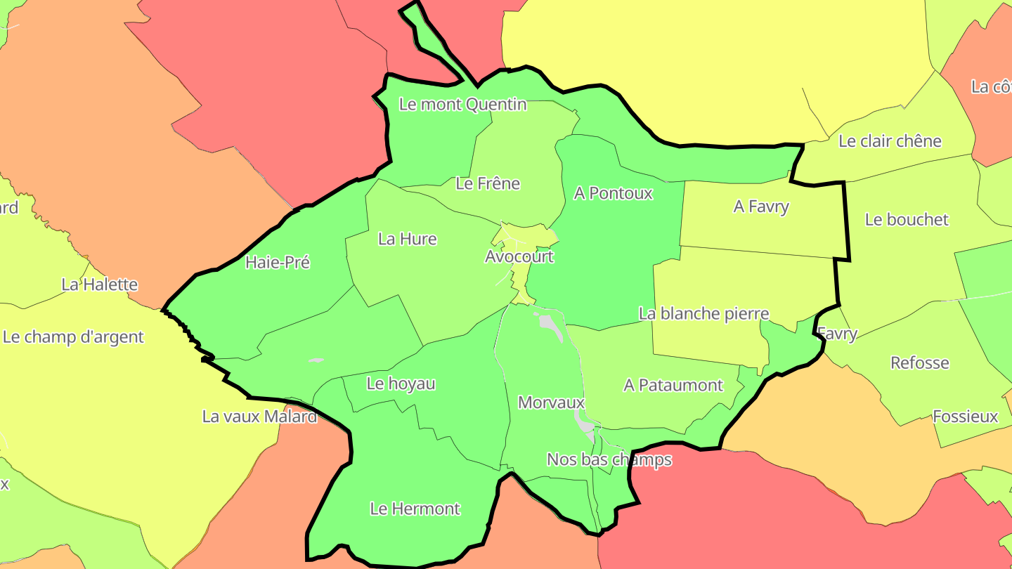 Carte des prix de l'immobilier Avocourt